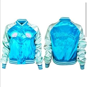 NWT Iron Fist Mermaid For Life Bomber Jacket - Small/Teal